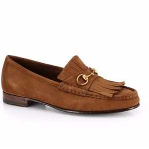 Gucci Horsebit Brown Suede Tassel Loafer